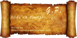 Glück Pamfil névjegykártya
